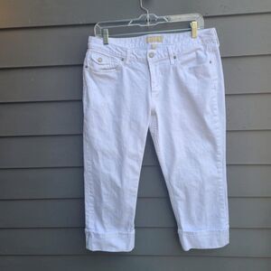 Banana Republic White Cropped Jeans Cuffed size 12/31